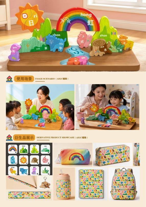 甲骨文儿童磁吸积木应用展板